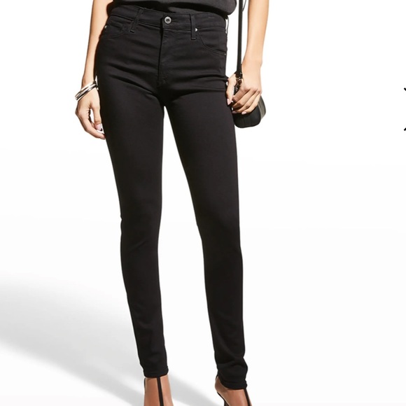 Ag Adriano Goldschmied Denim - AG Adriano Goldschmied The Farrah Skinny, high-rise skinny black jeans, size 30R